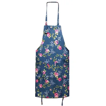 Кухненска престилка с цветя модел, регулируем размер, 2 опаковки, с джобове, синя престилка на цветчета, зелена престилка готвач от dacron за жени