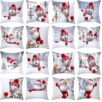 Меки коледни калъфи за възглавници, декоративни калъфи за възглавници под формата на снежен човек, Дядо Коледа, калъфки за възглавници за легло, диван