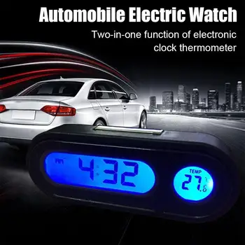Мини електронни автомобилни часовници, авточасы, светлинен дисплей, цифров стил, LCD термометър, аксесоари, осветление на автомобила A8f6