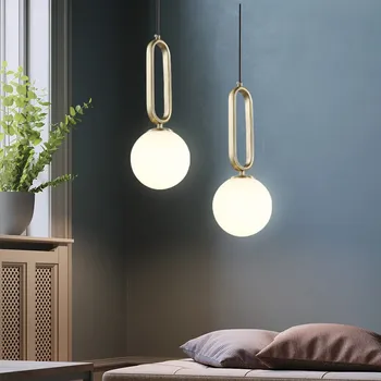 Модерен окачен лампа, златна стъклена топка с диаметър 15 см., висящи лампи, подвесное осветление, нощно шкафче, кухненски бокс, спалня
