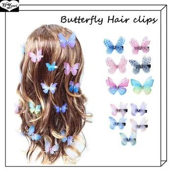 Модерен цвят на козината-пеперуда, двуслойни тюл, шнола-пеперуда, детска родословни, сватбена шнола-пеперуда, аксесоари за коса