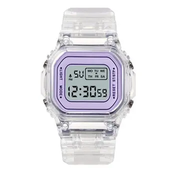 Модерен часовник за мъже и жени, прозрачен цифров водоустойчив спортен хронограф, многофункционални електронни часовници