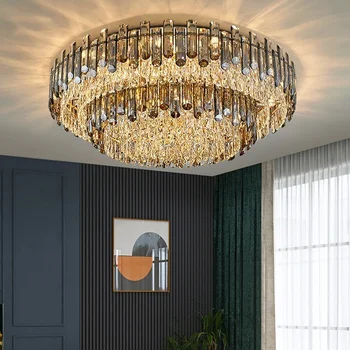 Модерни и луксозни led таван осветление за спалня, хол, трапезария, кръгъл кристален голямата лампа, украса за дома, окачена лампа