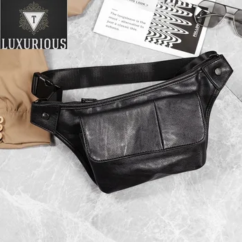 Модни однотонная поясная чанта от изкуствена кожа, модни универсална спортна нагрудная ежедневната мъжка чанта Bolso