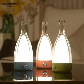 Настолна лампа за бутилки вино, Bluetooth-високоговорител, акумулаторна Ins, модерни лампи, интериор за спални, атмосфера, лека нощ, креативна нощна лампа