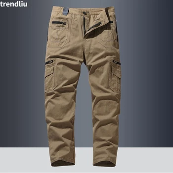 Нови мъжки тактически панталони Еластичност с множество джобове Военни градски транспорт тактилни мъжки панталони са тънки дебели панталони карго 5XL