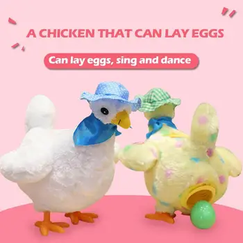 Ново записване е 25 см, пиле, плюшен играчка, носеща яйце, шокиран подарък-шега, детски анти-стрес притурка е забавна игра на закрито или на открито