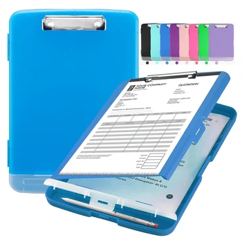 Пластмасов буфер формат А4 с кутия за файлове, калъф за папки с файлове, бележник за записване в клипборда с място за съхранение на документи на медицински сестри