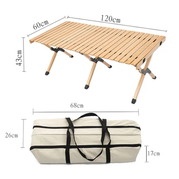 популярният Amazon преносим сгъваема дървена маса за пикник, къмпинг, яйчен рула, дървени сгъваеми маси с чанта за съхранение