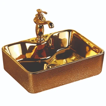 Производител Чаочжоу, керамична мивка златен цвят, плот, златна мивка за баня