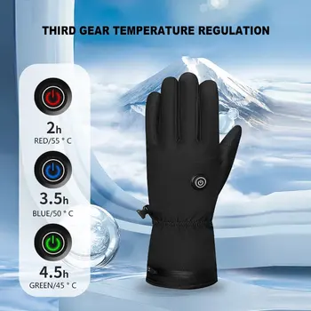 Ръкавици с топъл на допир екран, ски ръкавици с подгряване, ел. ръкавици за алпинизъм, с кадифени ръкавици Calientacamas Electrico