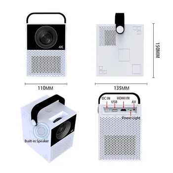 Сензорен интерактивен умен мини проектор 100 ANSI 4K wifi BT Преносим led проектор за домашно кино