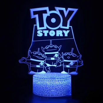 Серията Toy Story Цветни творчески 3D лампа led лека нощ Подарък настолна лампа Визуален светлина Украса спални Скъпа светлинна лампа