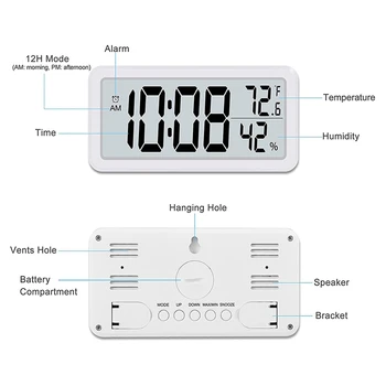 Скандинавски Digital alarm clock Прости Настолни Часовници С Батерии LED Електронни Часовници Настолни Декорации за Всекидневна Спални