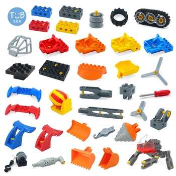 Строителни блокове с големи частици, аксесоари за монтаж на технологично оборудване, поддържани тухлени научни забавни играчки