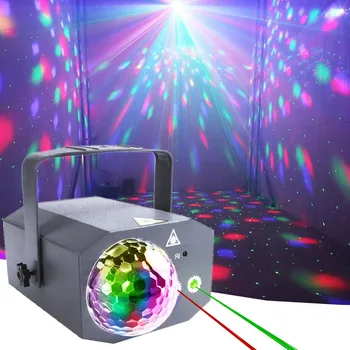 Сцена DJ парти, Лазерни светлини RGB диско-топка с гласов контрол стробоскопические светлини Празнична домашно парти Декоративни светлини