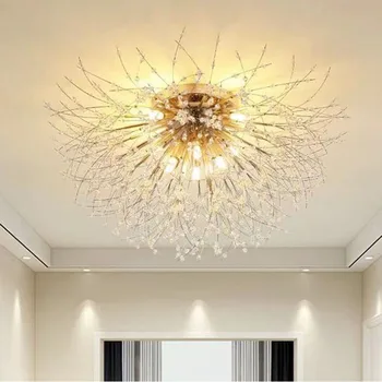 Тавана лампа в скандинавски стил, като глухарче, полилей, модерна кристален лампа, декоративна лампа за интериора на хола, спалните и коридора