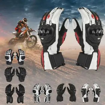 Улични мотоциклети зимни ръкавици Водоустойчив ветроупорен дишащи велосипедни ръкавици Кожена ръкавица, с твърди ставите за конна езда, скално катерене