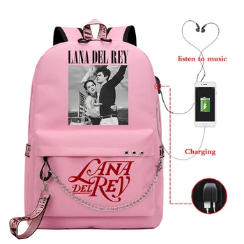 Училищен Раница Lana Del Rey Kawaii, Училищен Раница за студенти, Раница За Момичета, Раница, Lana Del Rey, Чанти за Зареждане чрез USB