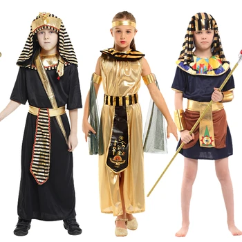 Фараон, костюм за cosplay, халат за баня, Пурим, Египетски дрехи, Детски крал на Египет, маскарадное дрехи за момчета и момичета