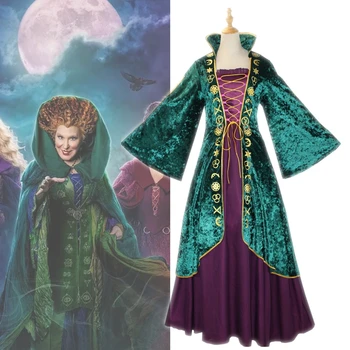 Филмът е hocus pocus 2 вещица Винифред Сандерсън cosplay костюм женствена рокля за възрастни ретро униформи кралят костюм за Хелоуин