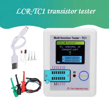 Цветен дисплей LCR-TC 1,8 инча, мултифункционален TFT-тестер за транзистори с подсветка за диод, триода, кондензатор, резистор, транзистор